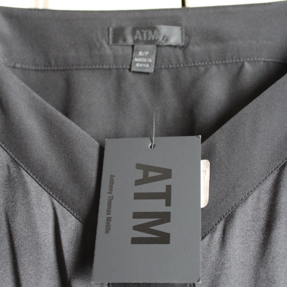 ATM Black Cami Silk Casual Dress - Picture 5 of 8